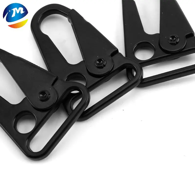 Factory Supply Black Snap Hook Buckle 25mm Outdoor Carabiner Hook HK Sport Metal Olecranon Snap Clasp