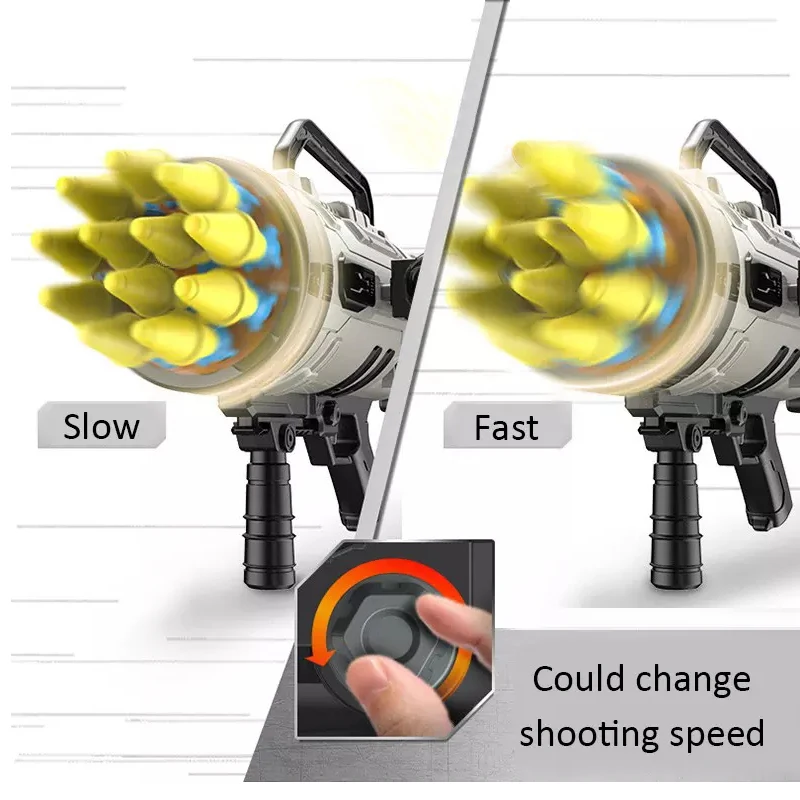 High Quality Assemble 12 EVA Soft Bullet Burst Electric Cannon Safe Shooting Rocket Launcher Plastic Gun Toy for Kids