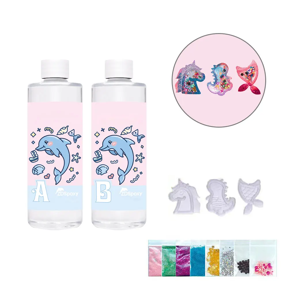 Funny Keychain Souvenirs Dog Tags Mobile Hanging Resin Crystal Crafts Arts Resin Craft DIY Kids Toys Making Kit