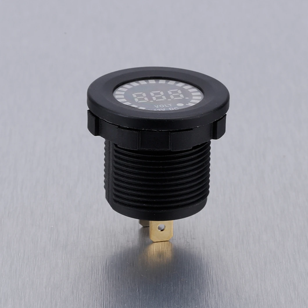 Universal Socket Digital Display Voltmeter Waterproof Voltage Meter Gauge LED for DC 12V-24V Car Motorcycle Marine Auto Truck