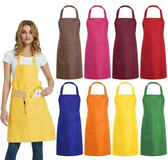 Kitchen Crafting BBQ Drawing Machine Washable Bib Aprons for Women with Pockets