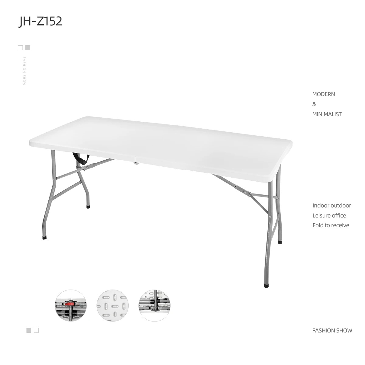 Уличный Стандартный складной стол 5 футов, пластиковый складной стол для кемпинга из полиэтилена высокой плотности