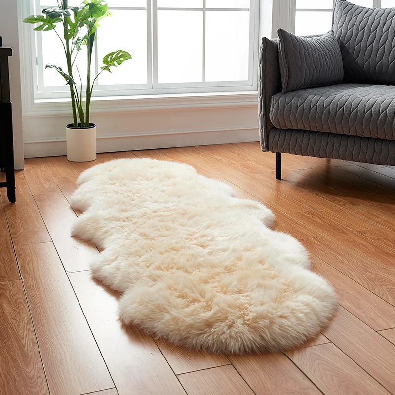 Wholesale  Amazon Hot Sale  China fluffy shaggy soft long hair  sheep skin  faux fur area Rug Carpet