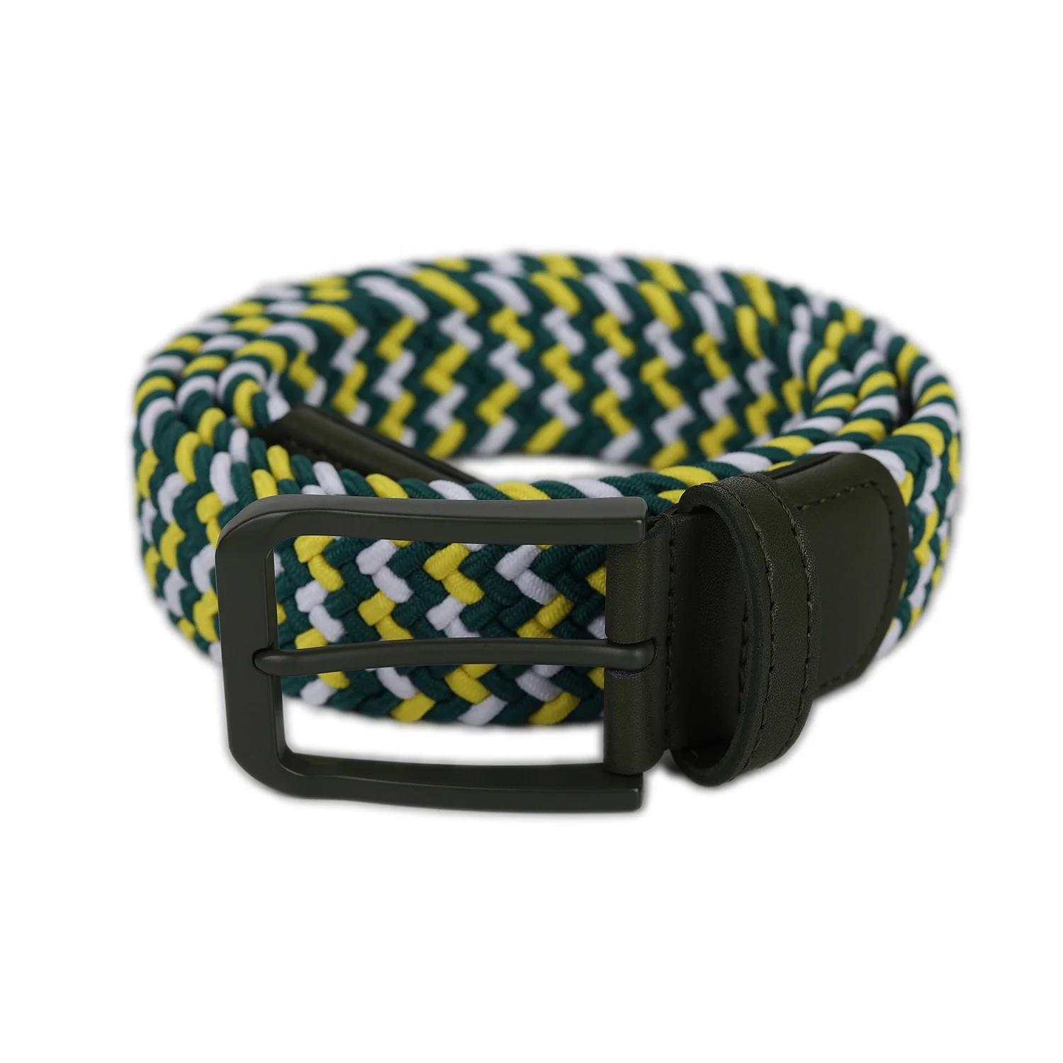 Men Jeans Multicolored Custom Logo Knitted Canvas Fabric Woven Stretch Braided Elastic Golf Belt