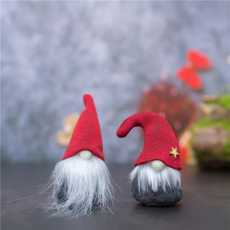 
China supplier wholesale christmas ornaments christmas gift sewing hat felt knitted standing gnomes 