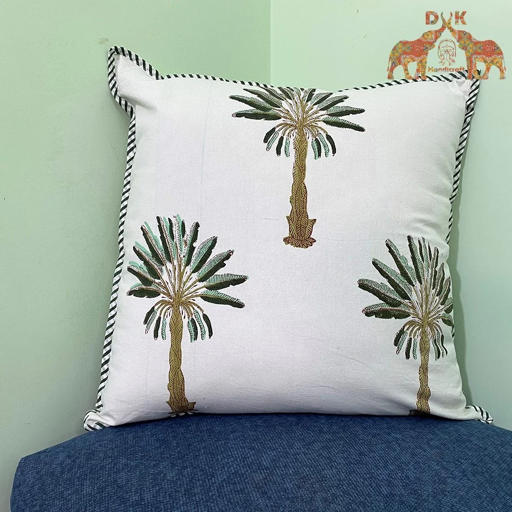 Luxury cushion cover cotton hand block print cushion cover sofa car home hand made cushion cover