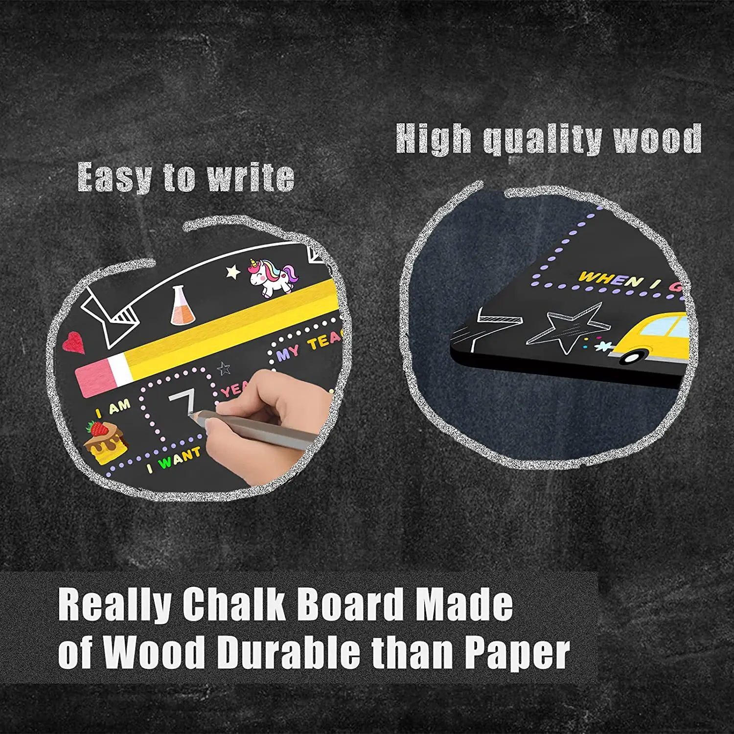 Customized First Day & Last Day of School Photo Prop color print chalkboards