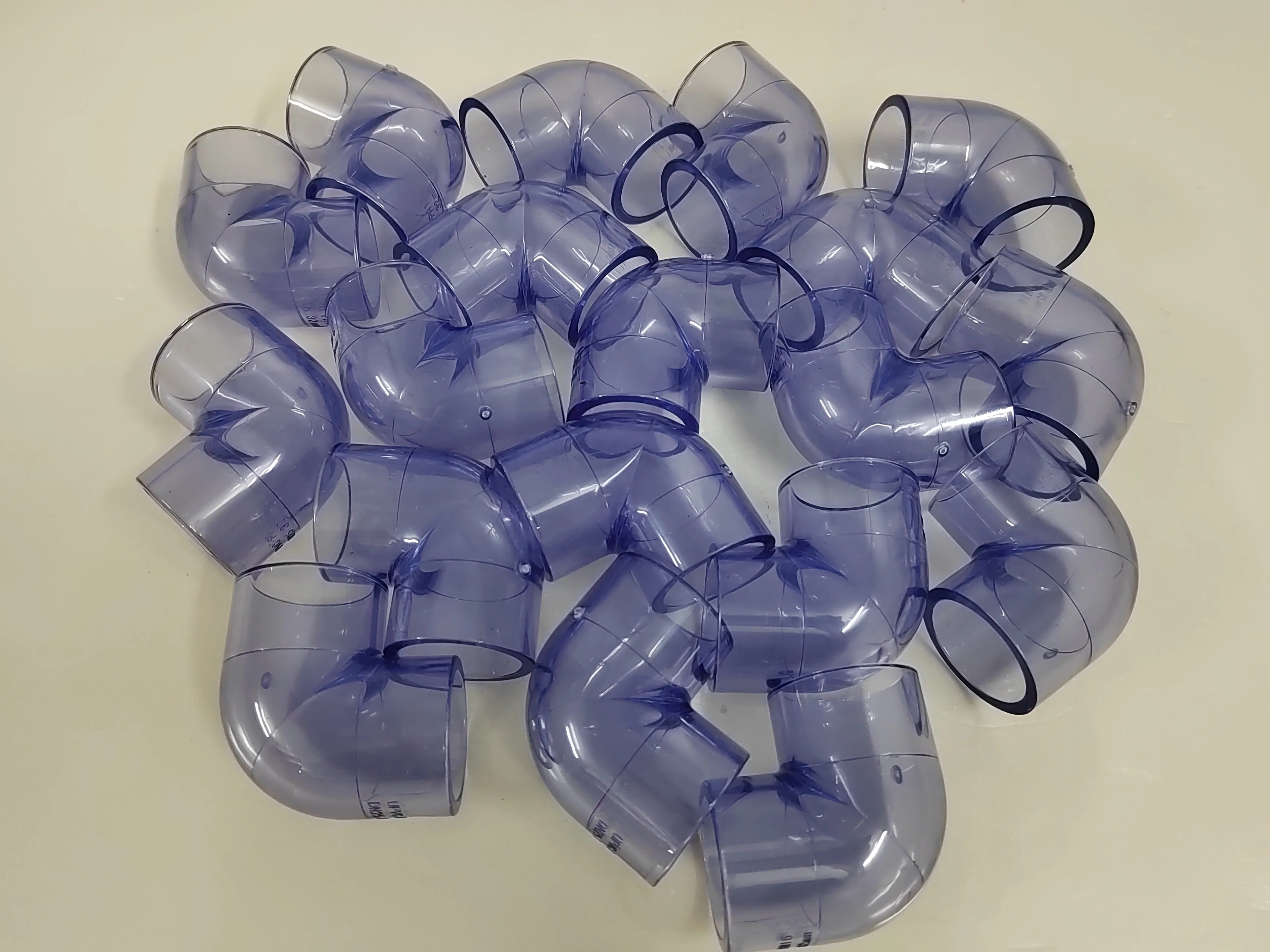 Transparent UPVC elbow de20-de225 for aquarium viewing