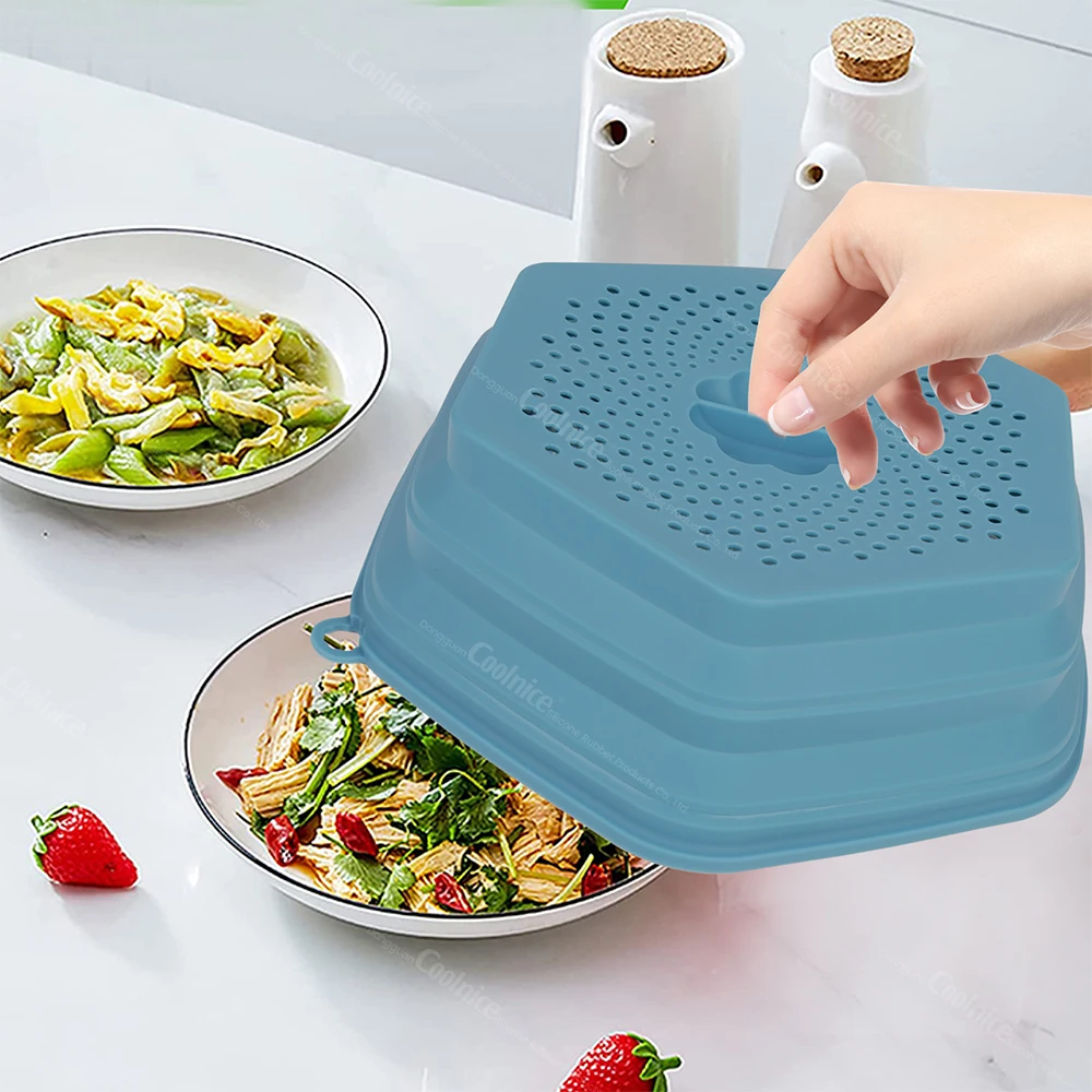 Kitchen Microwave Cover for Food BPA Free Foldable Silicone  Cover Silicone Splash Guard Microwave Food Cover Oven Splash Guard