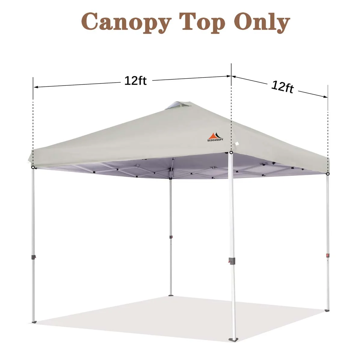 SCOCANOPY Replacement Top with Air Vent for 12x12 Canopy Frame, Canopy Cover ONLY Cream-coloured