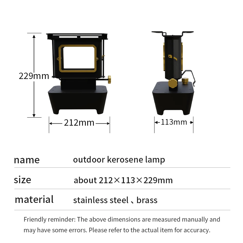 Foldable Heating Fire Dance Lantern Glass Window Kerosene Stove Lamp Outdoor Camping Kerosene Lamp Stove