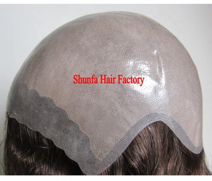 Invisible PU Thin Skin Injection Human Hair Womens Toupee