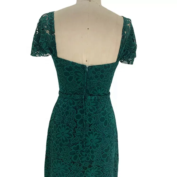 Mother green color mermaid Lace fabric Party Peach Maxi Simple Casual Evening Wedding Bridesmaid Dresses