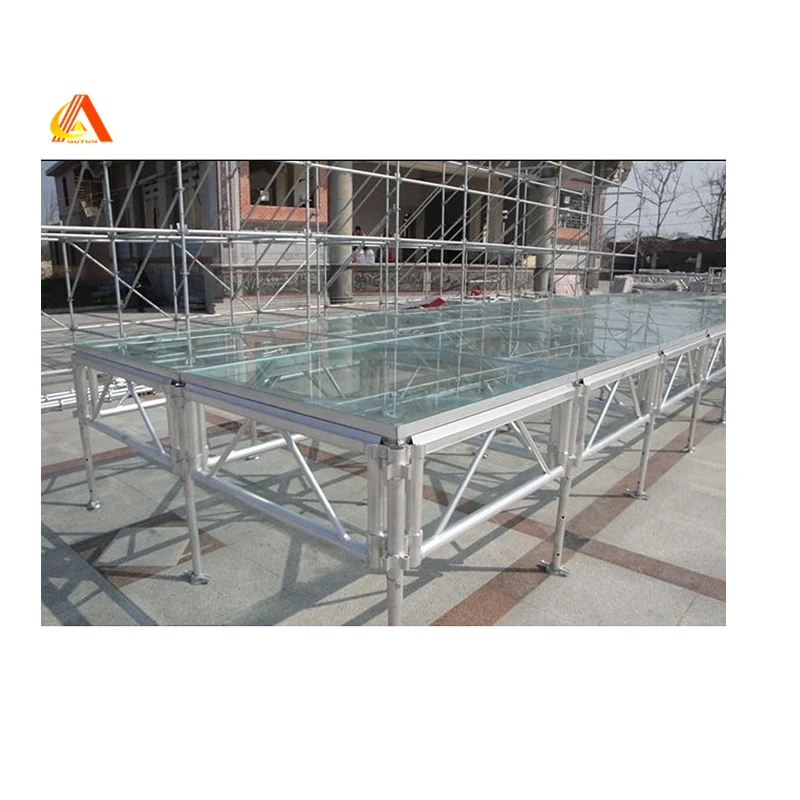 High Quality Anti-slip Acrylic Glass Stage For Swimming Pool Dancing Catering Concert Wedding Stage