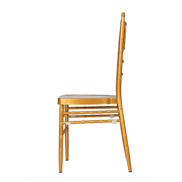 White Gold Manufacture Supply Quality Stacking Chiavari Chairs Weddings Banquet Chiavari Tiffany Chair