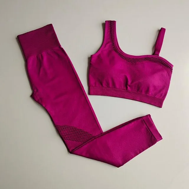 
Seamless Yoga Set 2PCS High Waist Butt Lift Leggings Workout Sportswear 