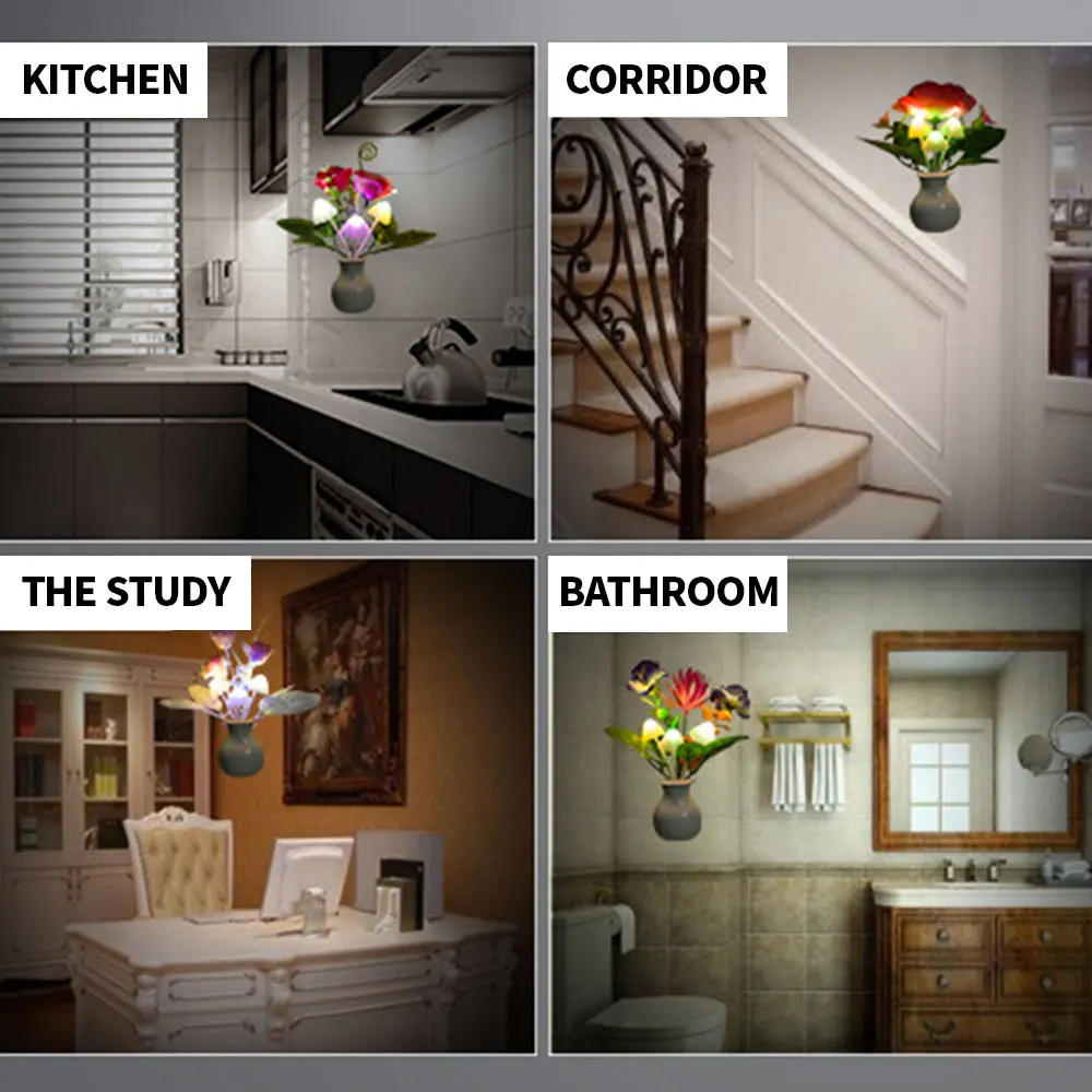 Color Change Plug-In LED Flower Lights Living Room Bedroom Decoration