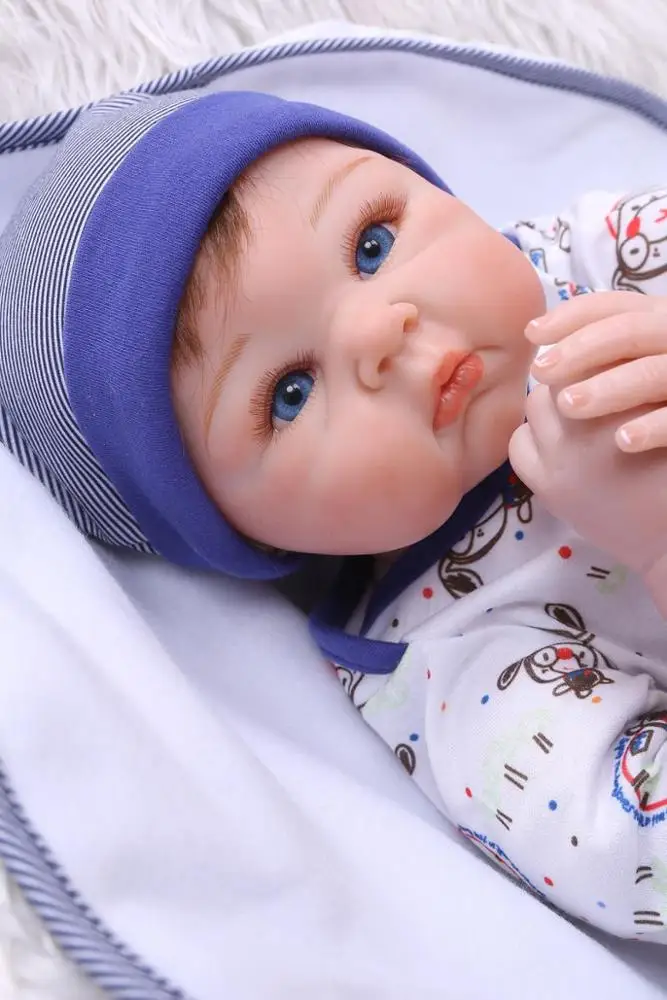 Прекрасные игрушки Реалистичные 22 дюймов полный корпус силиконовый новорожденный младенец куклы 55 см реалистичные для новорожденных