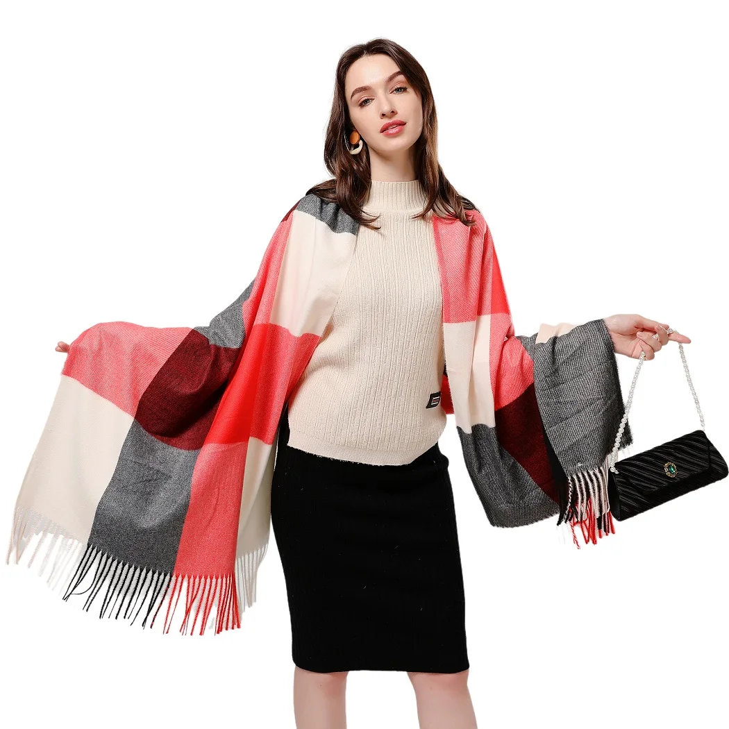women shawl custom large 200x70cm rectangle scarf cashmere tassel shawls and scarves women