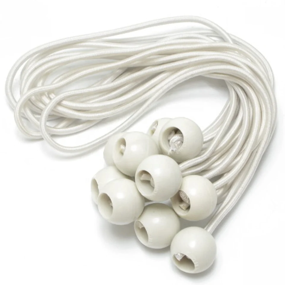 White Bungee Fasteners Bungee cords with Plastic ball