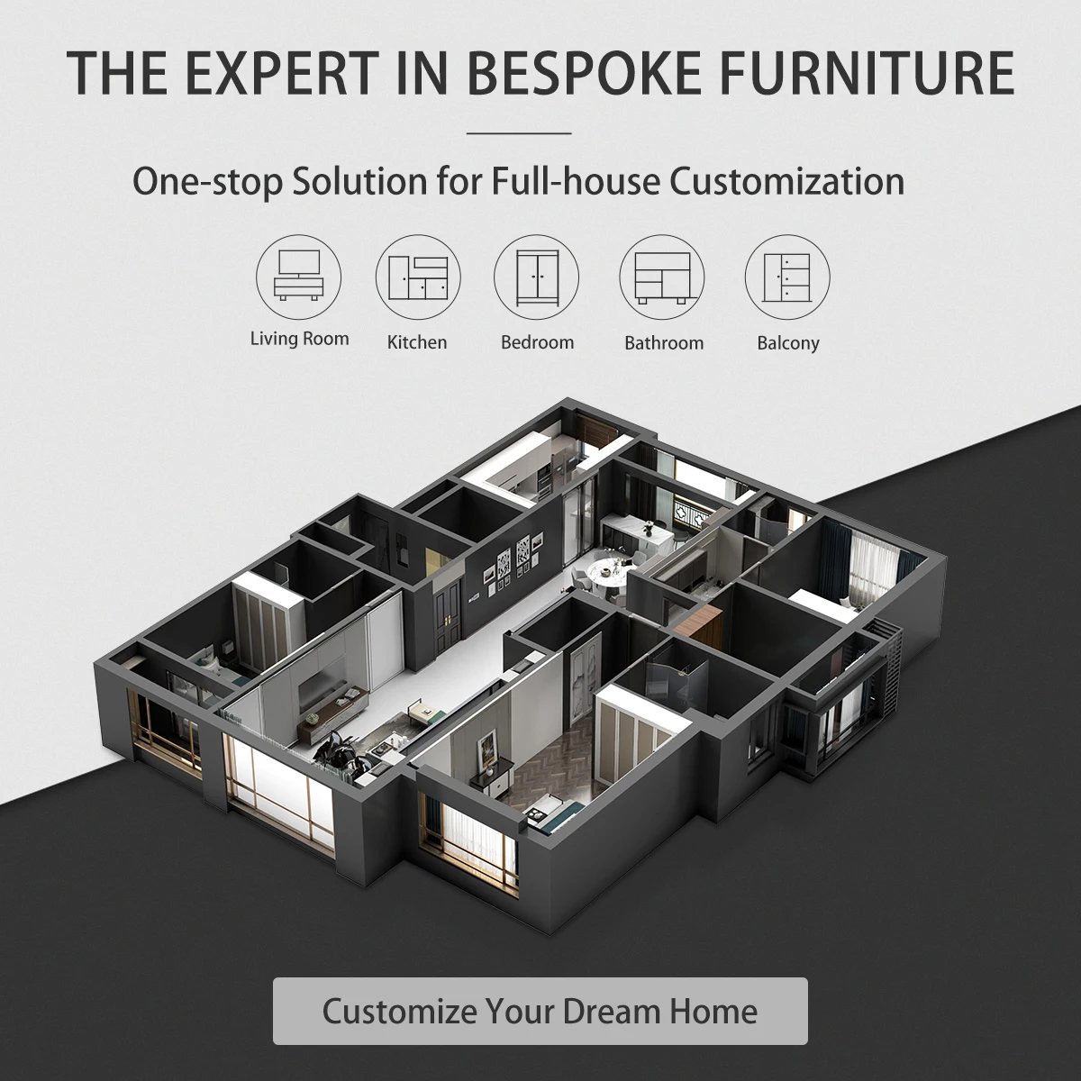 Hyxion Stainless steel corner basket unit set modern whole set kitchen cabinets