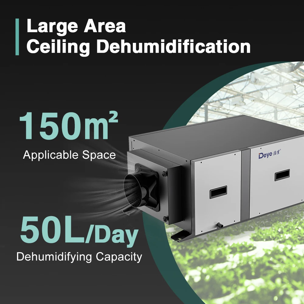 CE CB approval adjustable humidistat 50L/D ceiling mounted dehumidifier with fresh air ventilation