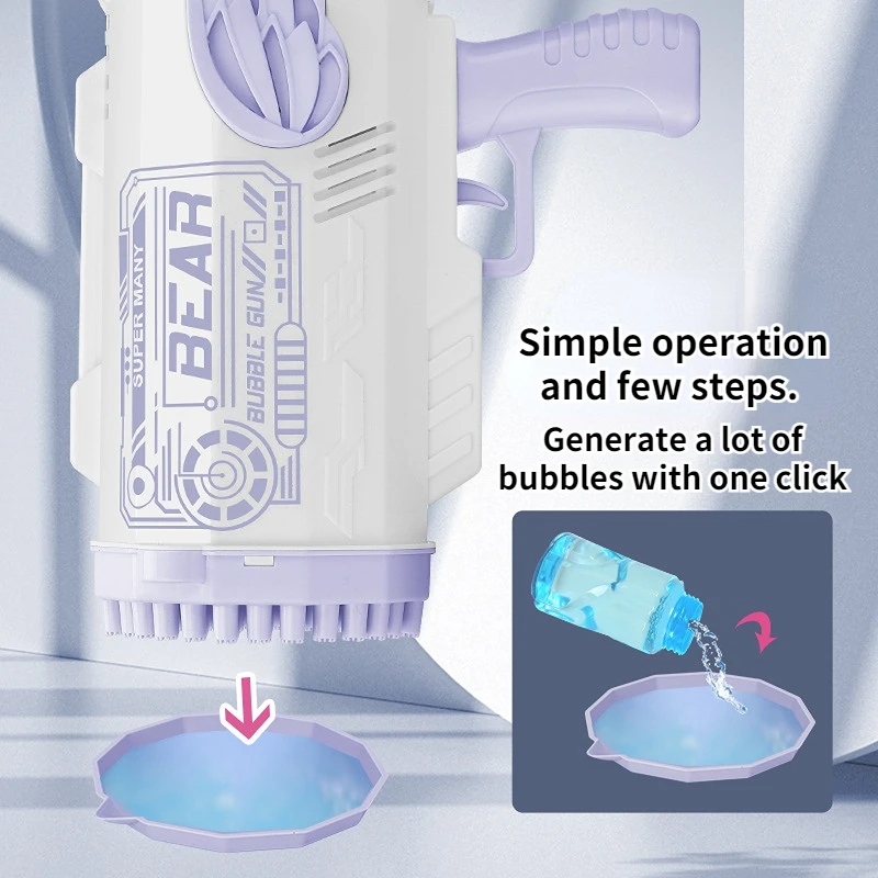 OEM Children Gifts Christmas Toys gun Outdoor Soap Bubble Machine Color LED Bazooka Bubble Gun