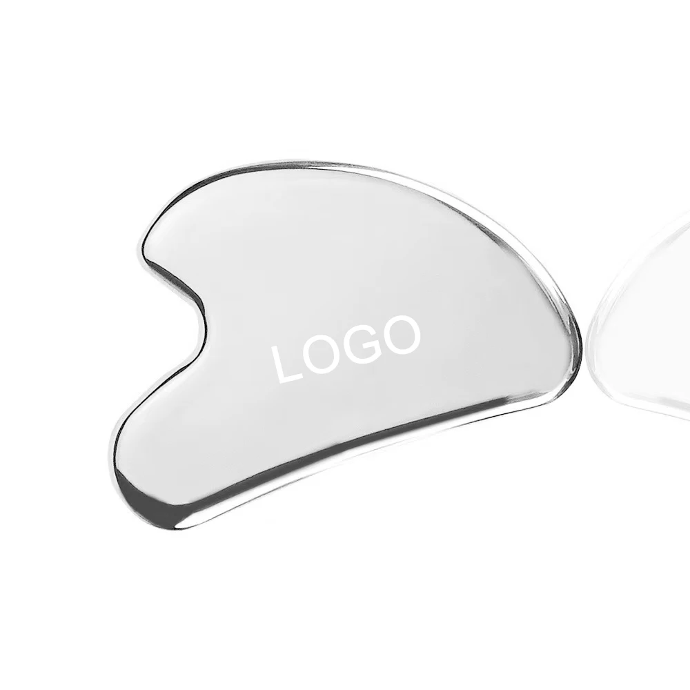 custom logo skincare tools massager products 304 stainless steel gua sha tool heart shape gua sha stainless steel