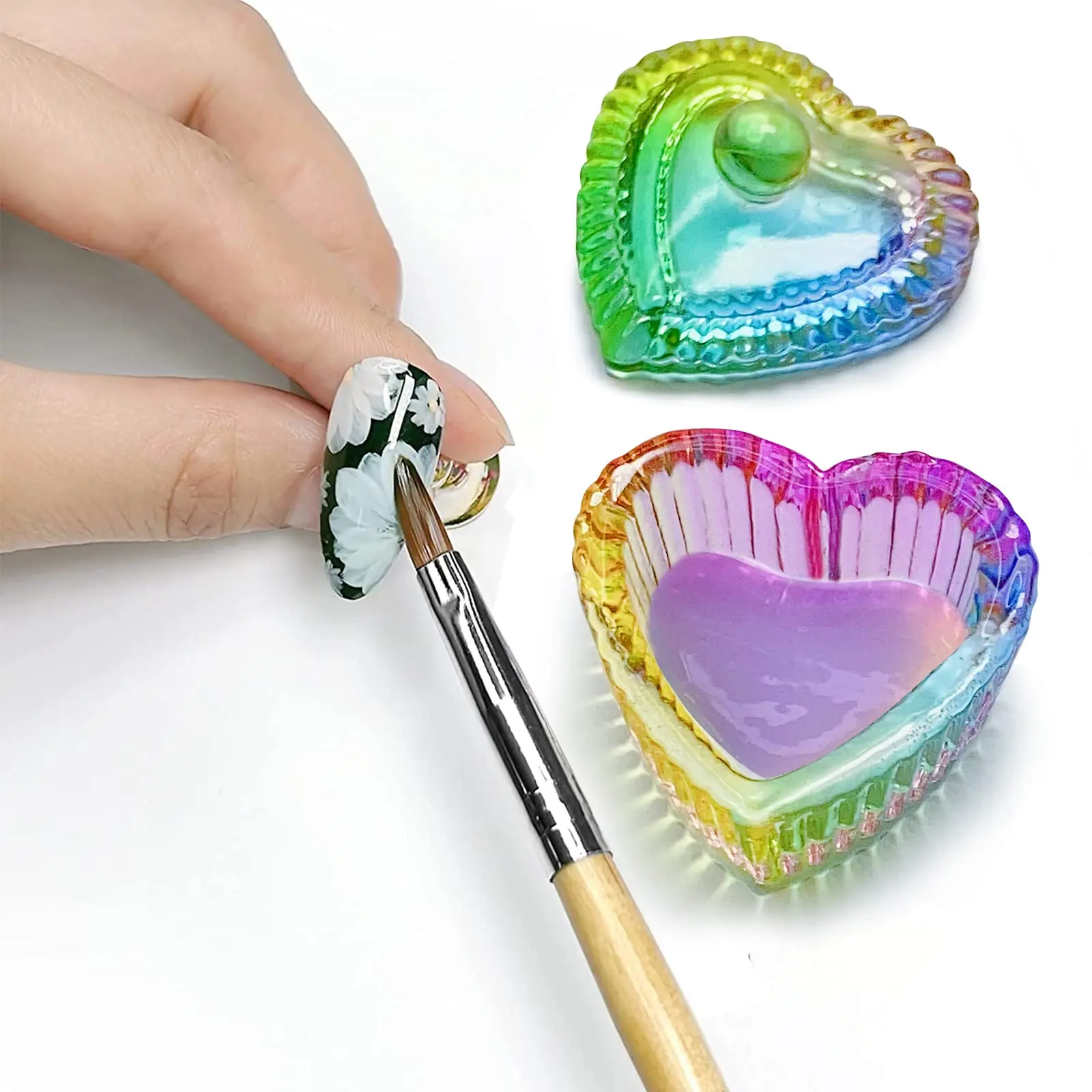 Crystal Dappen Dish for Lid Monomer Acrylic Nail Liquid Glass Crystal Cup Tools for Professional Use and Home Use