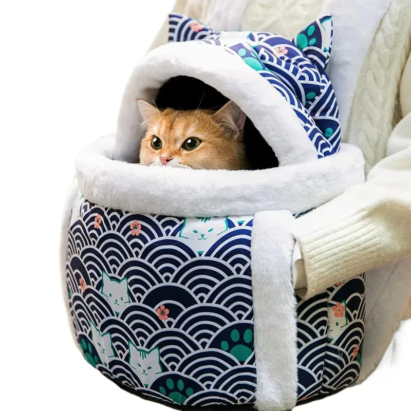 Velvet Winter Warm Soft Comfortable Portable Hiding Pet Bag for Cat Out Backpack Dog Travel Outdoor Dog Carrier Backpack