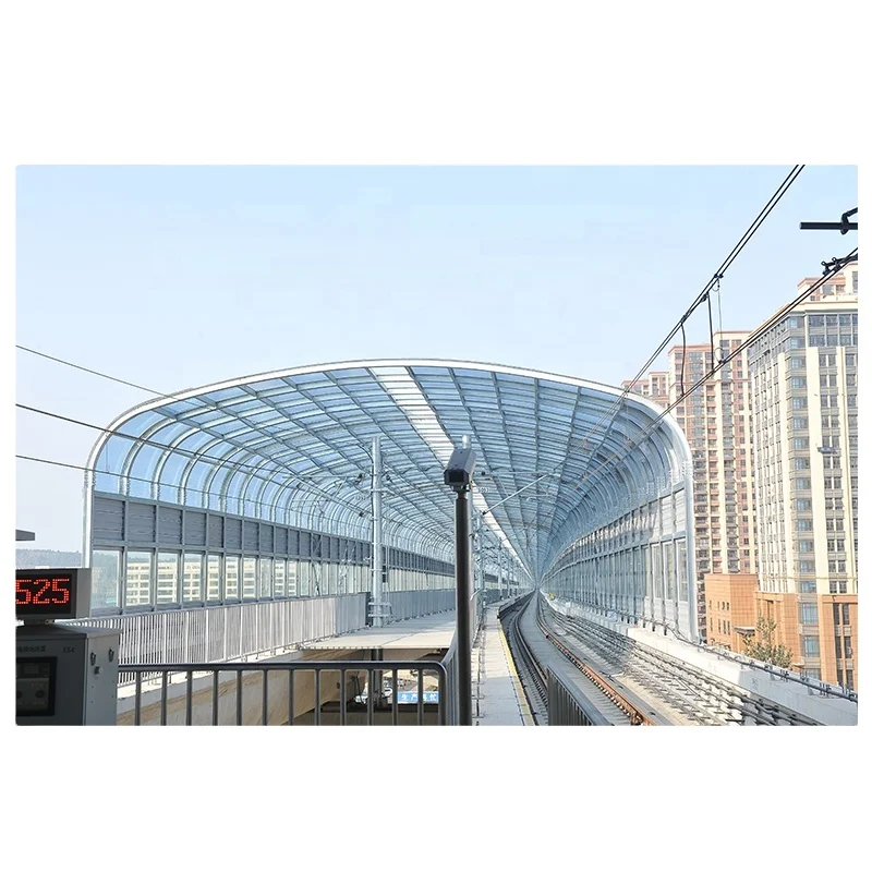 
Transparent metro fully enclosed metal sound barrier 
