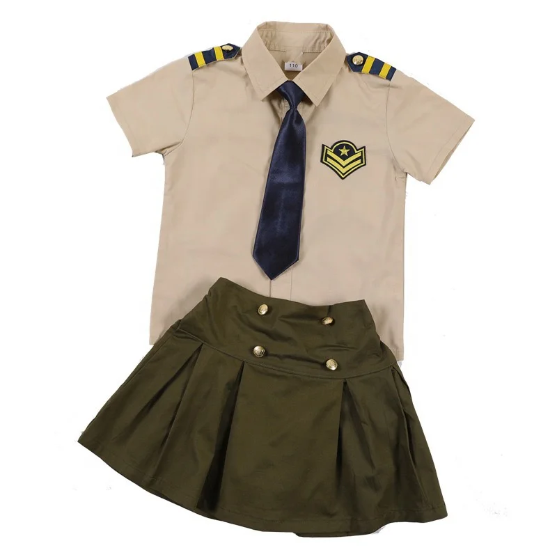 High Quality School Uniform White Blouse Peter Pan Collar Girls School Uniform Skirts Kids School Uniforms Set