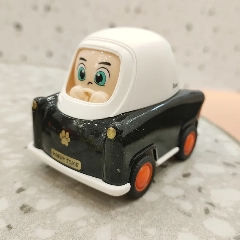 New Cute Cartoon Alloy Diecast Car Small Friction Inertial Car Toy for Kids Toy Vehicle