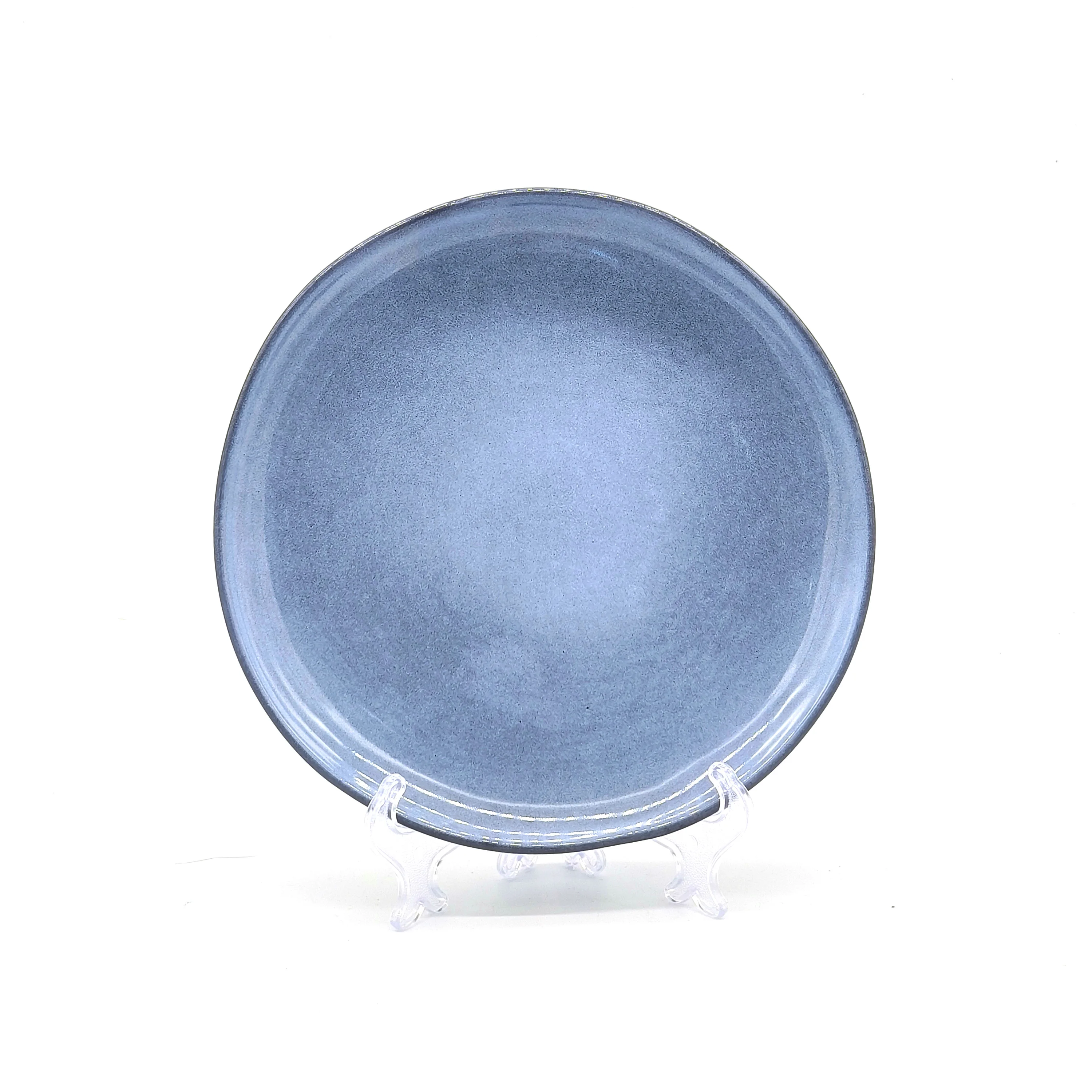 Plate Ceramic Wholesale Luxury reactive glazed Plates custom logo printed white porcelain dinner plates