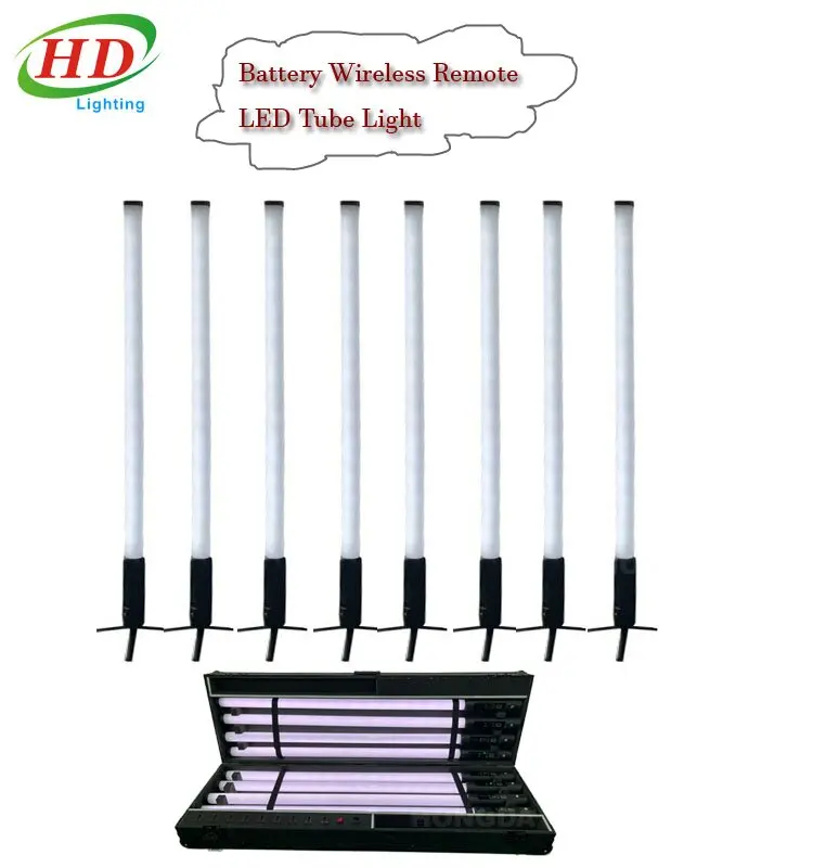 Stage Effect Lights Waterproof Battery LED Tube Light 128*0.25W RGB/RGBW with Wireless+Remote+DMX Control for DJ Wedding