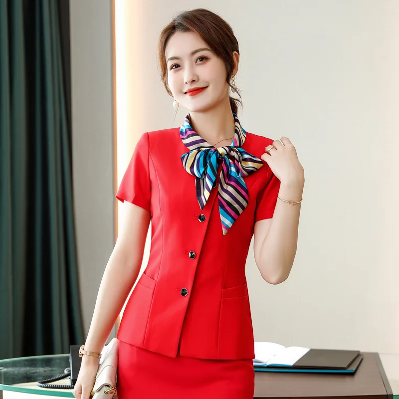 Custom Embroidered Business Apparel Ladies Workwear Slim Office Skirt Suit Design Logo Lady Clothing Uniforms