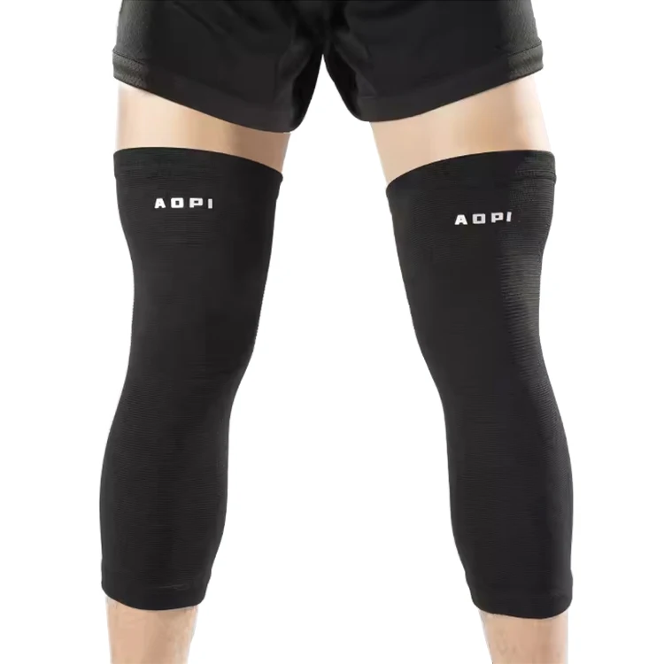 sports protect basketball long leg sleeves knee brace support knee pad knitted full leg knee pads