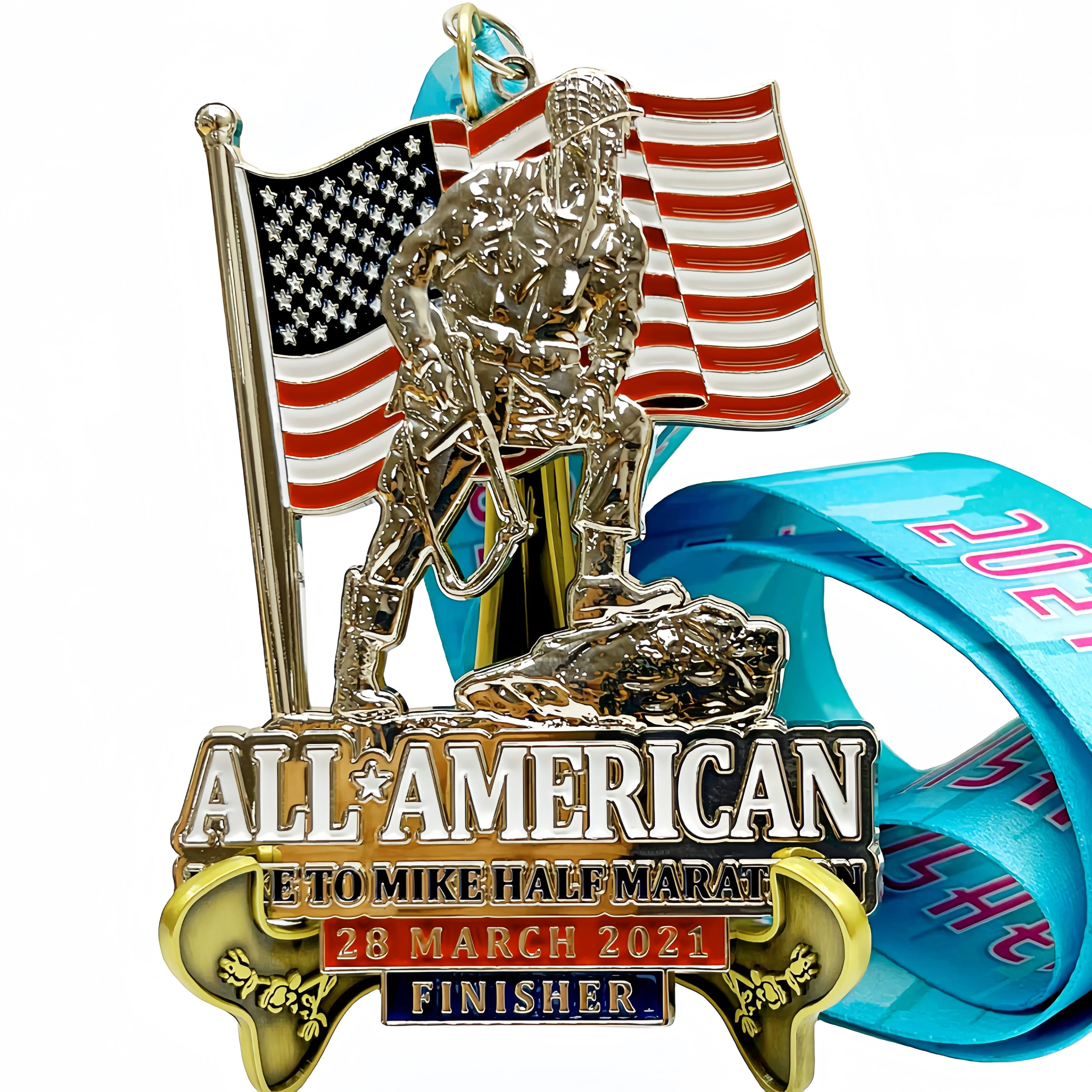 Cheap gold half marathon medal sculpture medals statue soccer medallion from China