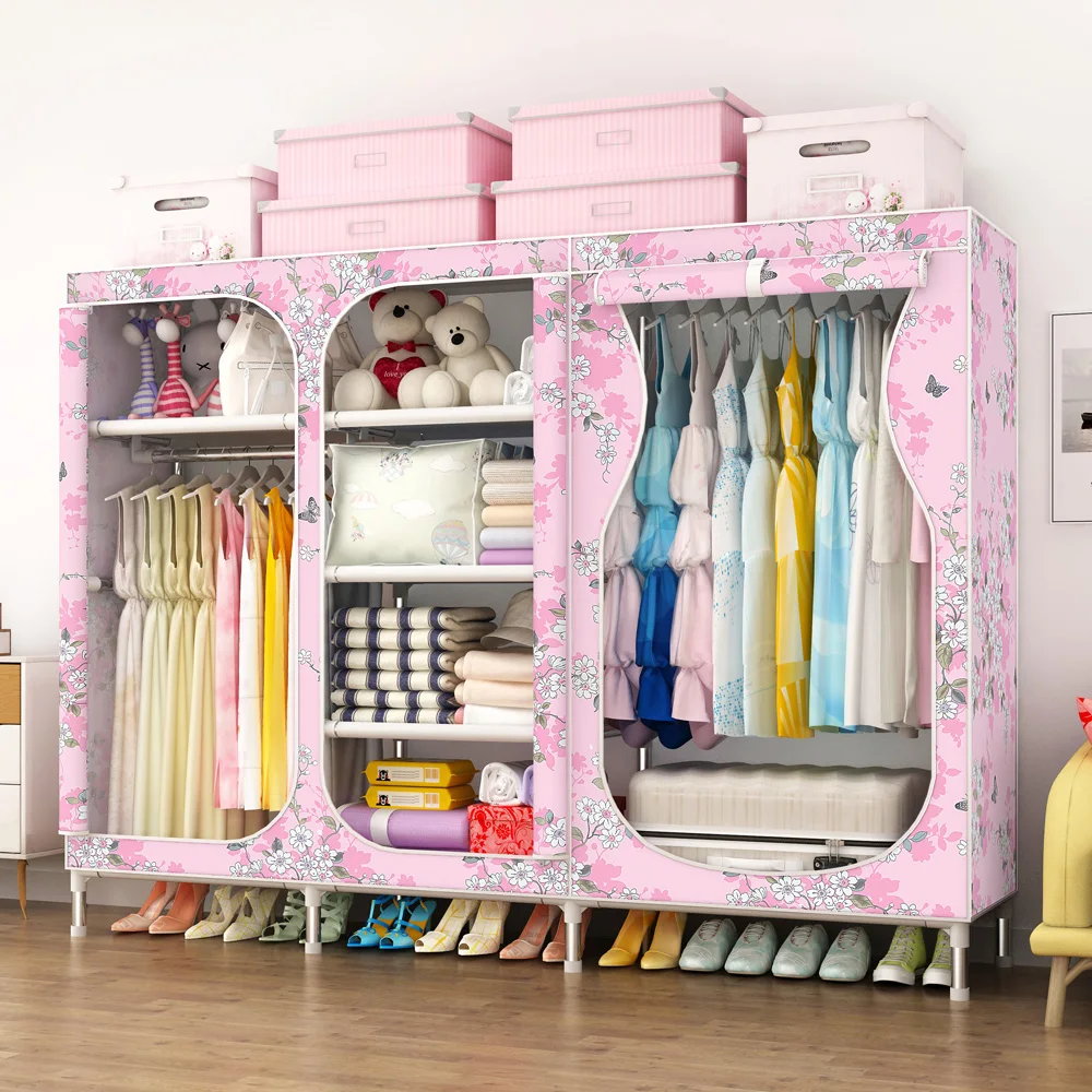 Труба Ткань Шкаф для хранения Организатор оцинкованная сталь молния-смываемая 19 мм 208 см ширина мебель спальни