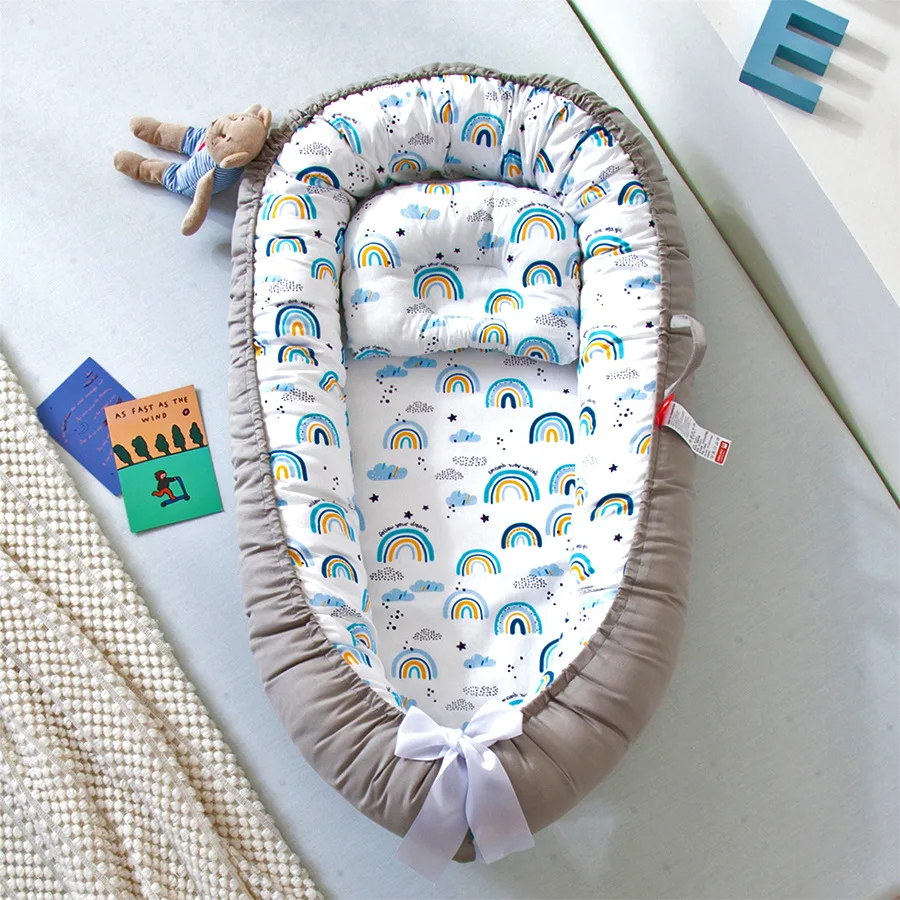 Ultra Soft Breathable Cotton Perfect Bassinet Cribs Portable Baby Lounger Baby Nest Sleeper Baby Nest