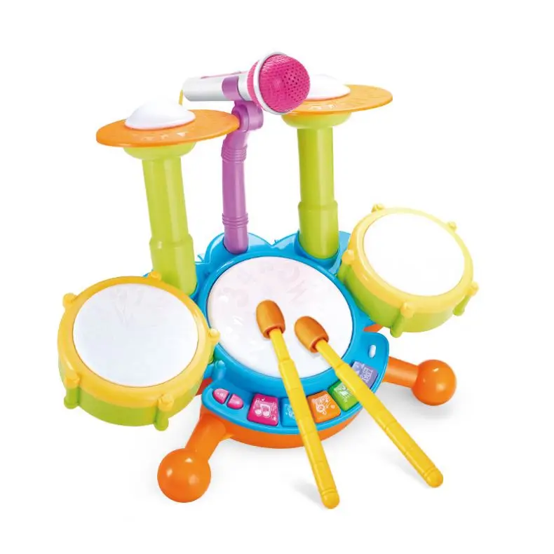 Kids Musical Drum Toy Electronic Drum Kit with Adjustable Microphone Musical Educational Toys Gift Toy For Children 0