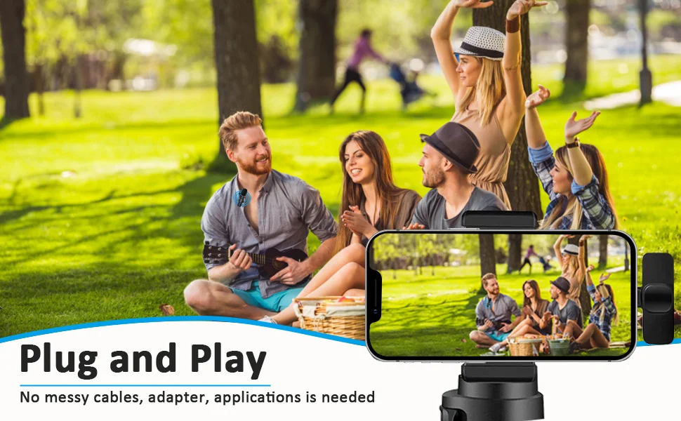 Wireless Lapel Microphone For iphone Convenient Lavalier Mic Noise Reduction Live Interview Mobile Phone Recording mic