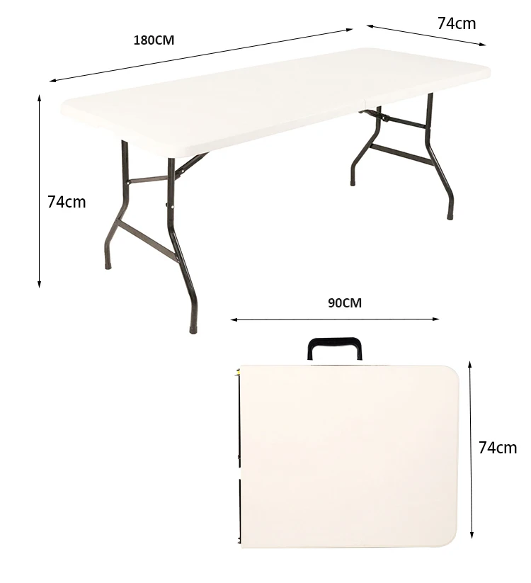 Portable Outdoor Plastic 6ft Folding Rectangular Table
