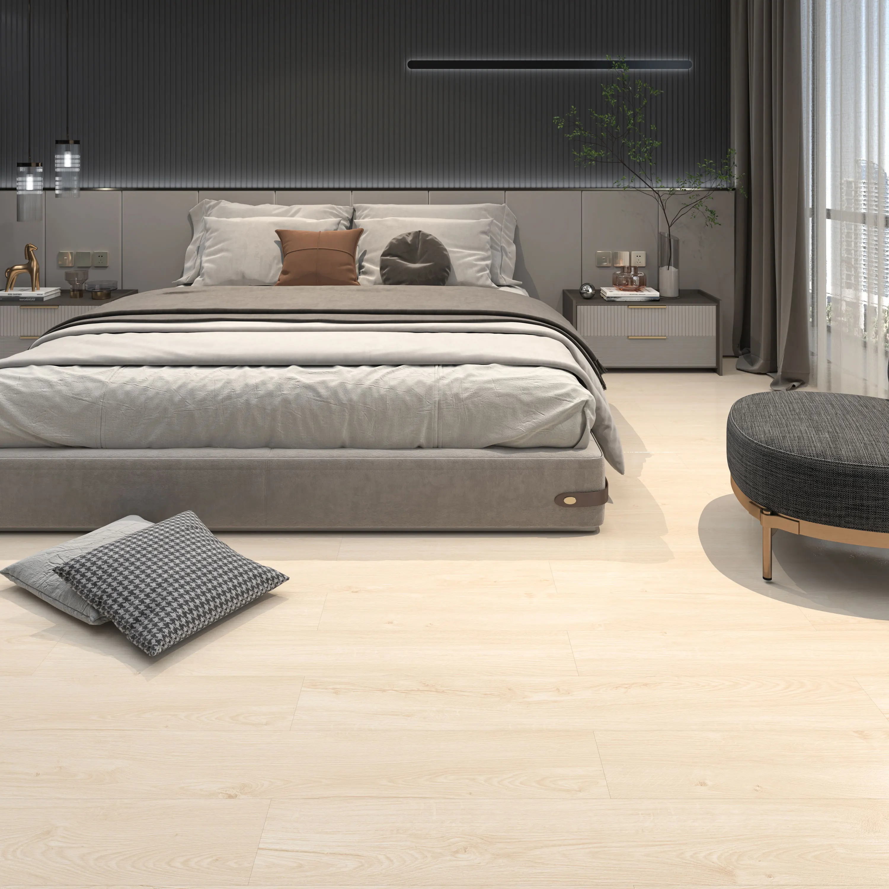 Modern Design PVC SPC Indoor Click Vinyl Tile Flooring Easy Click Installation waterproof pvc flooring