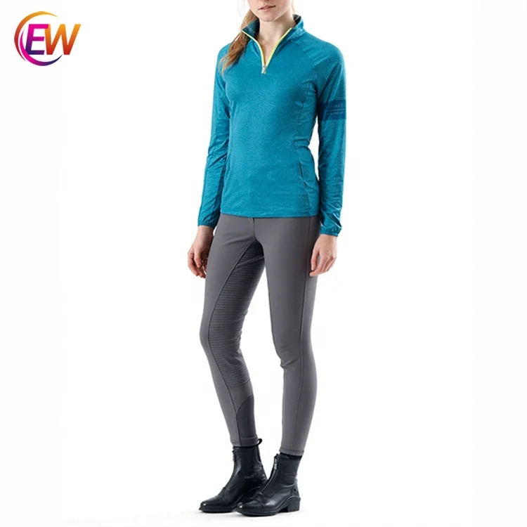 EW 2021 Custom Long Sleeves Quick Dry Fit Equestrian Shirts Horse Riding Shirts For Women