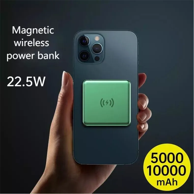 Магнитный Qi беспроводной портативный 5000 мАч аккумулятор Power Bank длятелефона 12 Дополнительный внешний зарядное