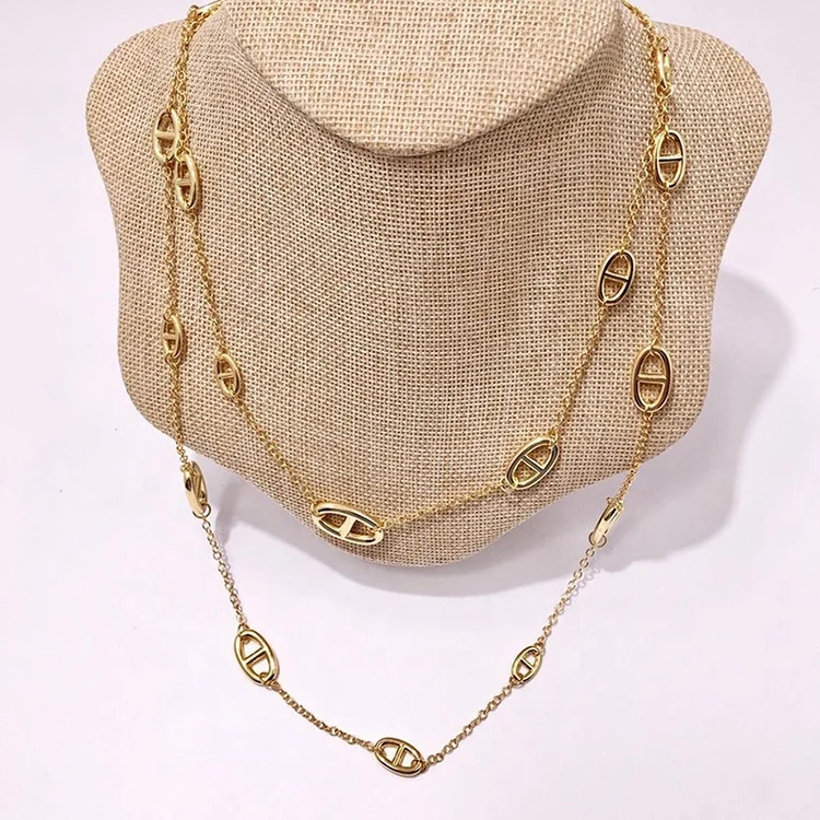 women fashion luxury 2021 trendy 925 sterling silver couple necklace yellow rose gold plated jewelry dainty wedding necklaces