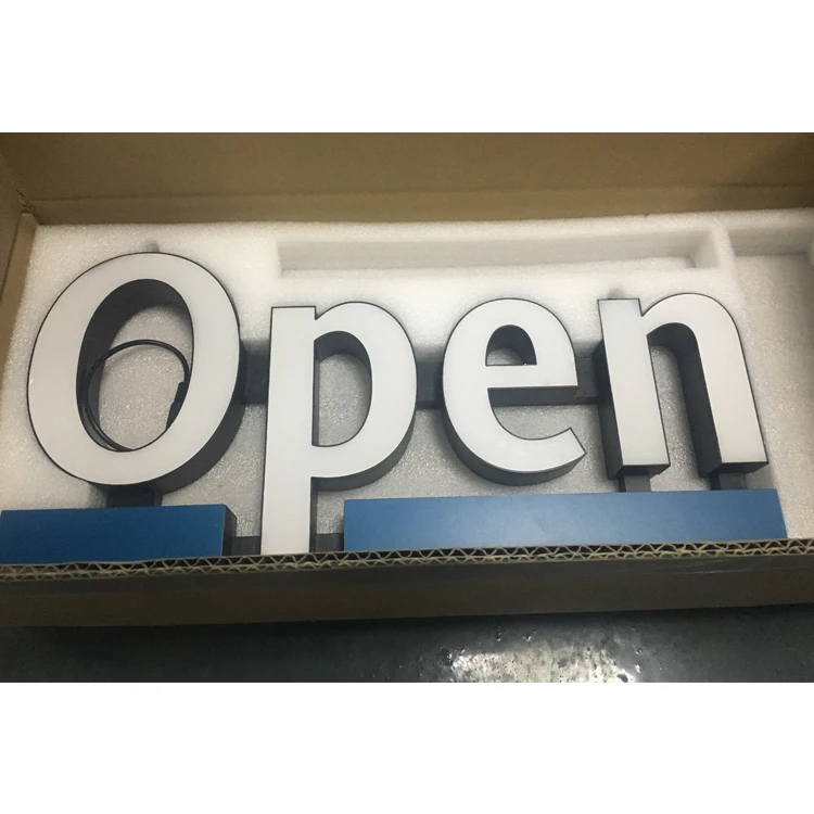 Custom Outdoor and Indoor 3d Letter Sign Advertising Led Luminous Word Sign Open Sign for Business