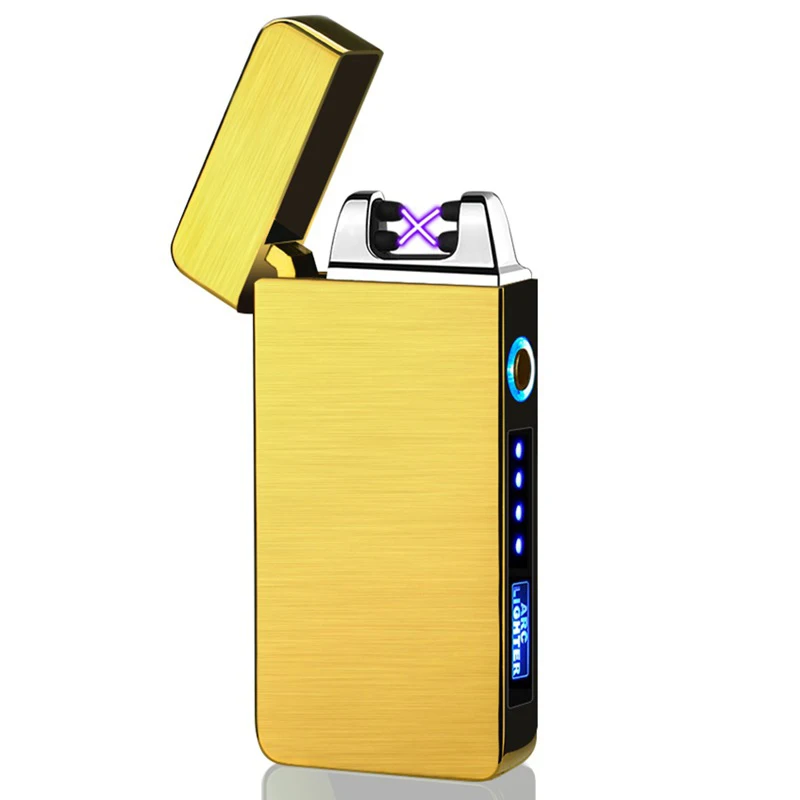 Fashionable Windproof Arc USB Electric Lighter Customized Logo for Torch Smoking Cigars BBQ New Product