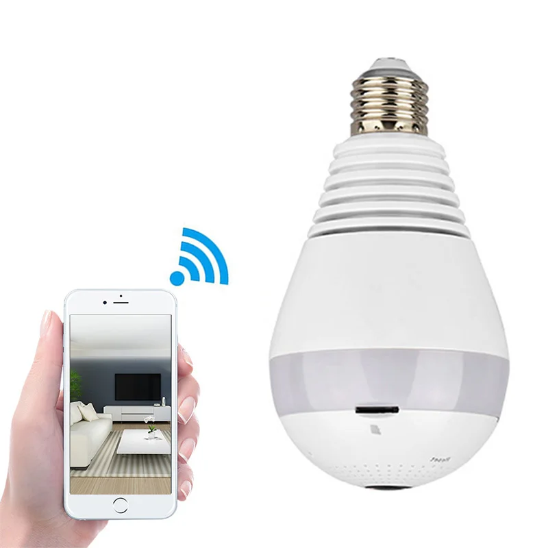 Smart Bulb Security Camera 1080P Night Vision FHD 360 Panoramic Motion Sensor Led Lamp V380 IP WIFI Camera
